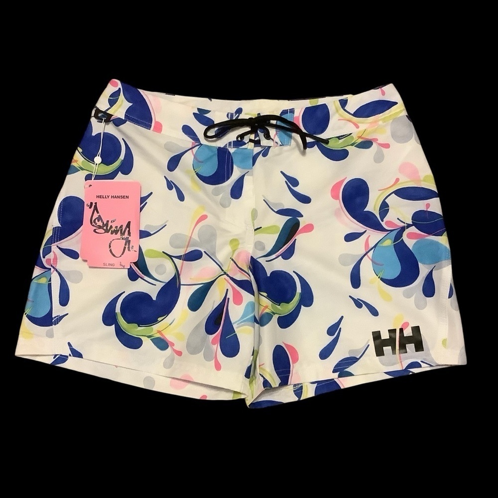 HELLY HANSEN SLING WHITE WITH FLORAL PRINT BOARD SHORTS/ NWT/ Size M